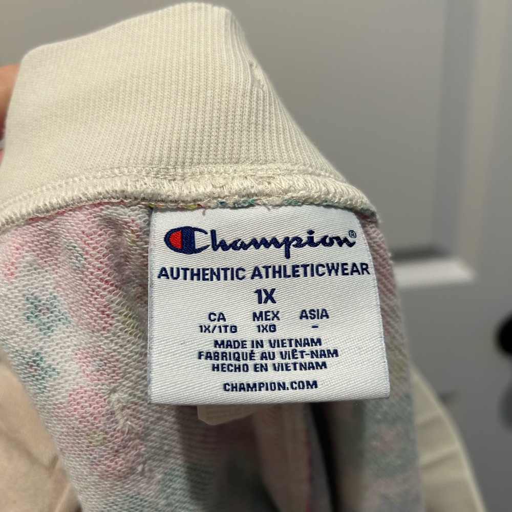 Champion Floral Knit Sweat Shorts Moisture Wicking Pull-On Pockets Sz 1X - Picture 7 of 8